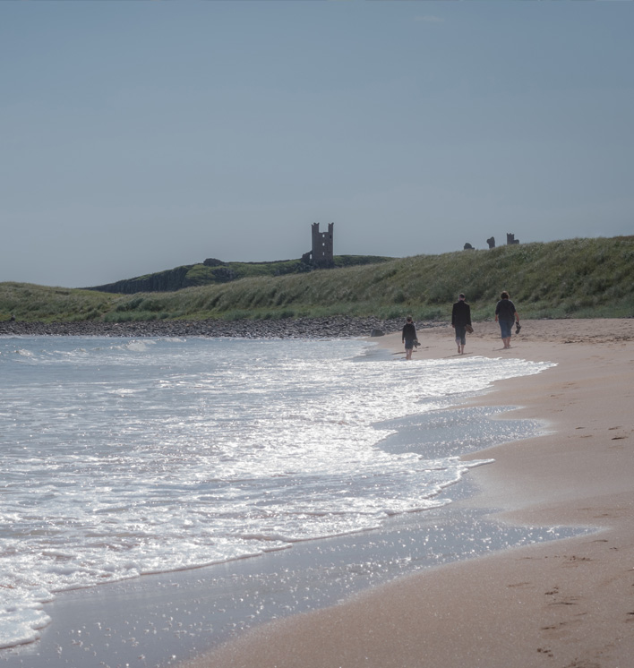 Dunstanburgh beach in Northumberland Dunstanburgh beach in Northumberland